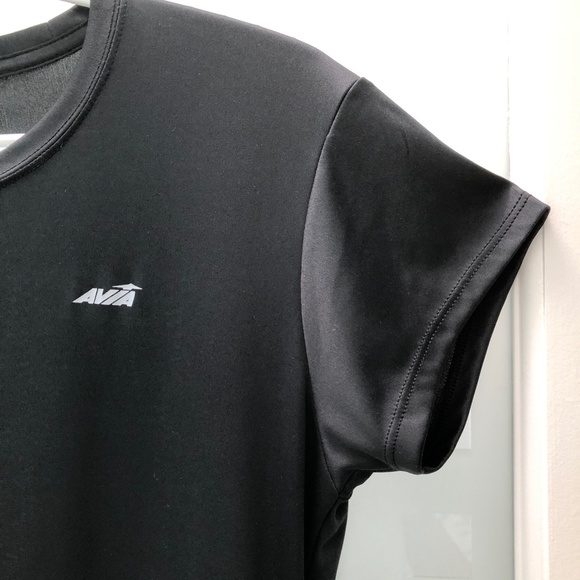 AVIA Crew Neck Short Sleeve Lightweight Tagless Active Athletic Top Black EUC - Picture 4 of 6
